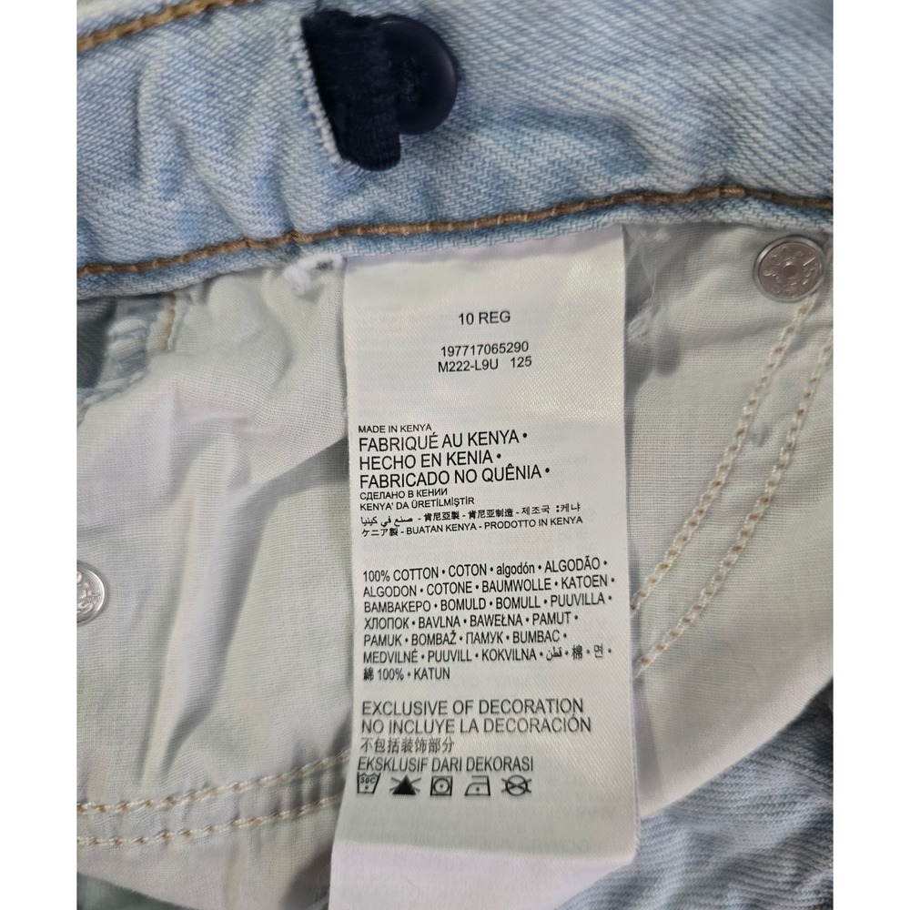 Levis Skirty Short Girls 10 Light Wash Denim Frayed Hem High Waist Shorts - Picture 13 of 14